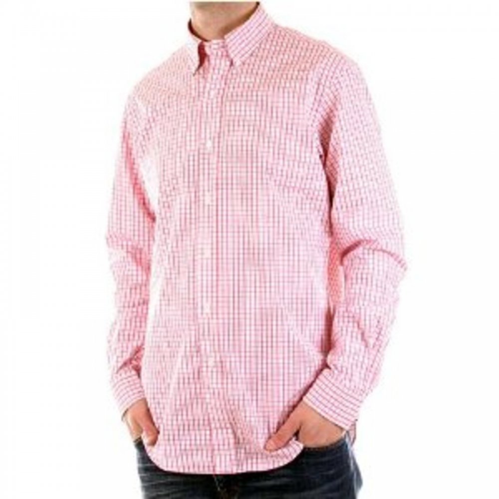 Regular Fit Long Sleeve Pink/White Check Shirt