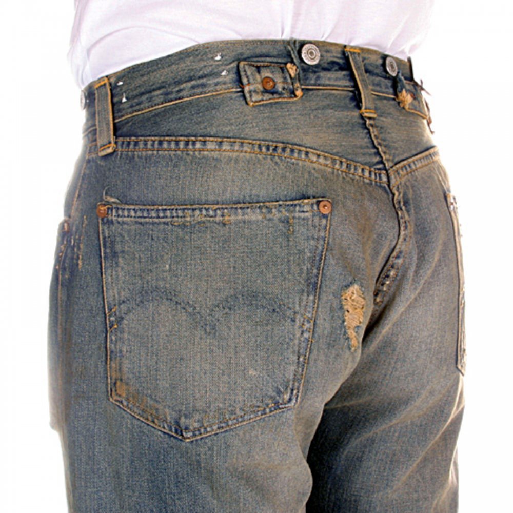 Limited Edition Oil Stained Torn Distressed Vintage mens jeans