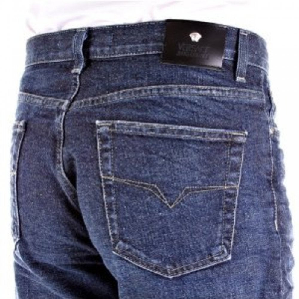 Indigo Blue Classic Fit Straight Leg Denim Jeans