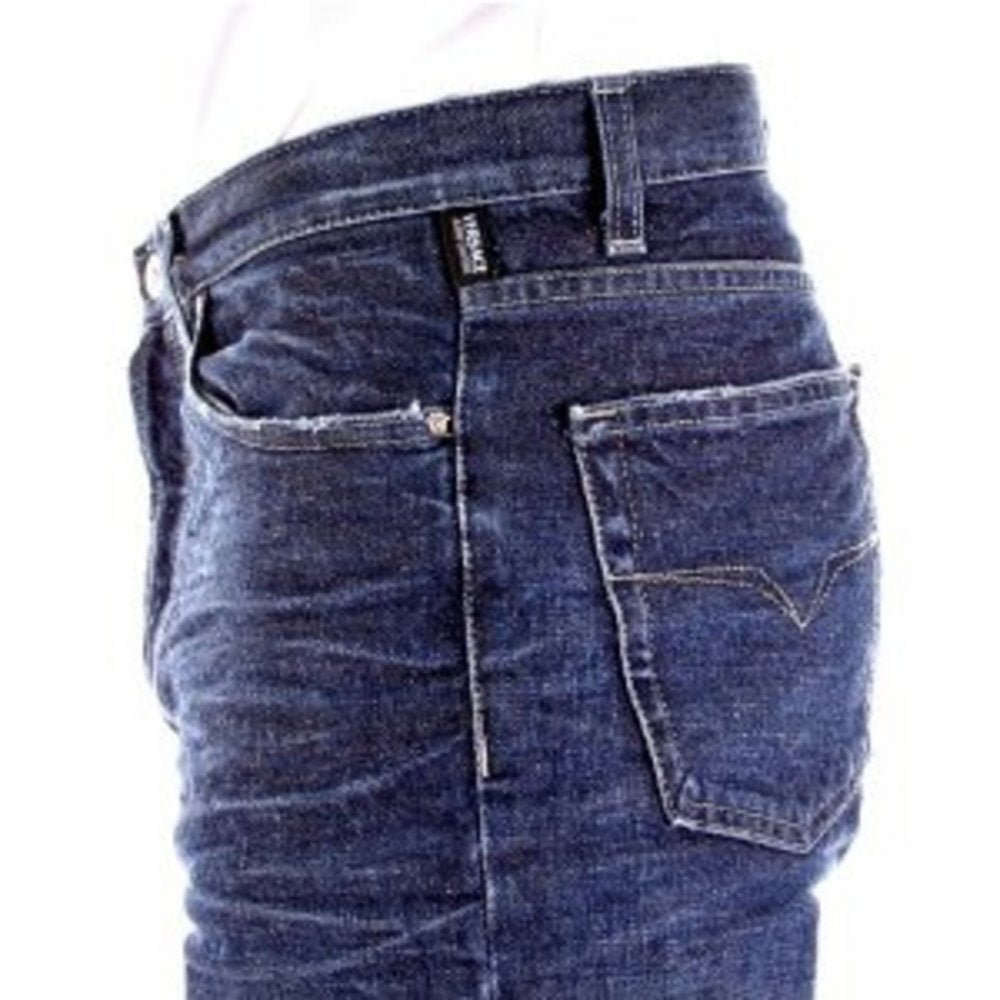 Indigo Blue Classic Fit Straight Leg Denim Jeans