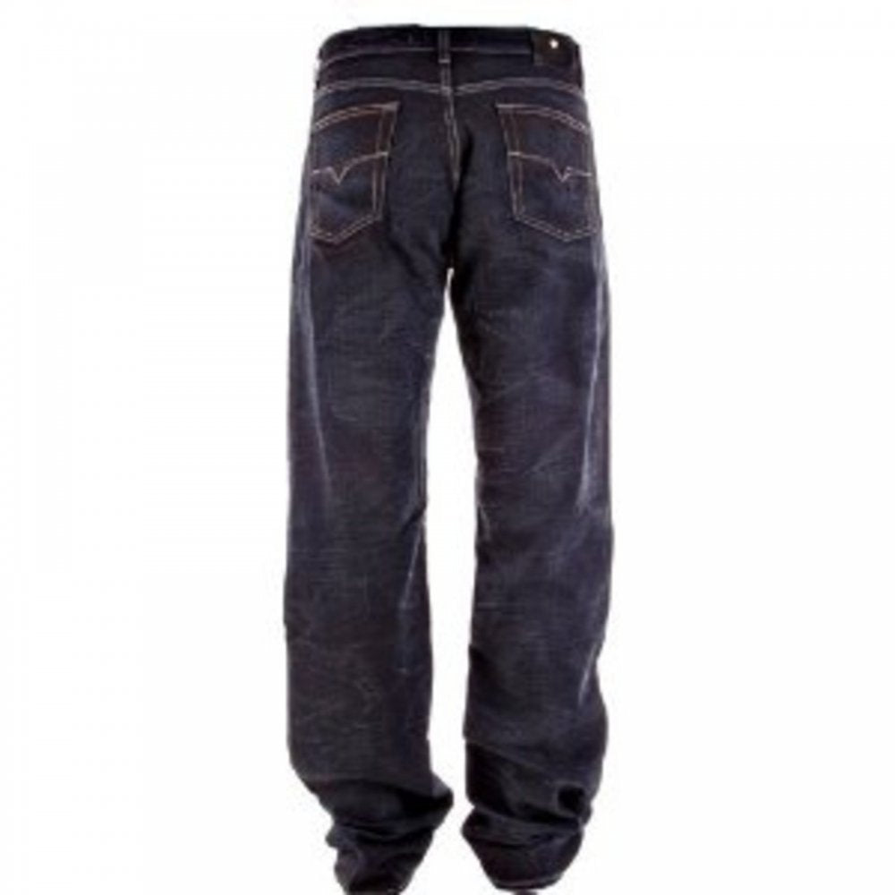 Dark Indigo Loose Fit Straight Leg Denim Jeans