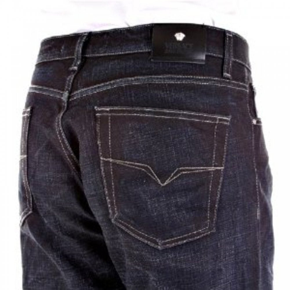 Dark Indigo Loose Fit Straight Leg Denim Jeans