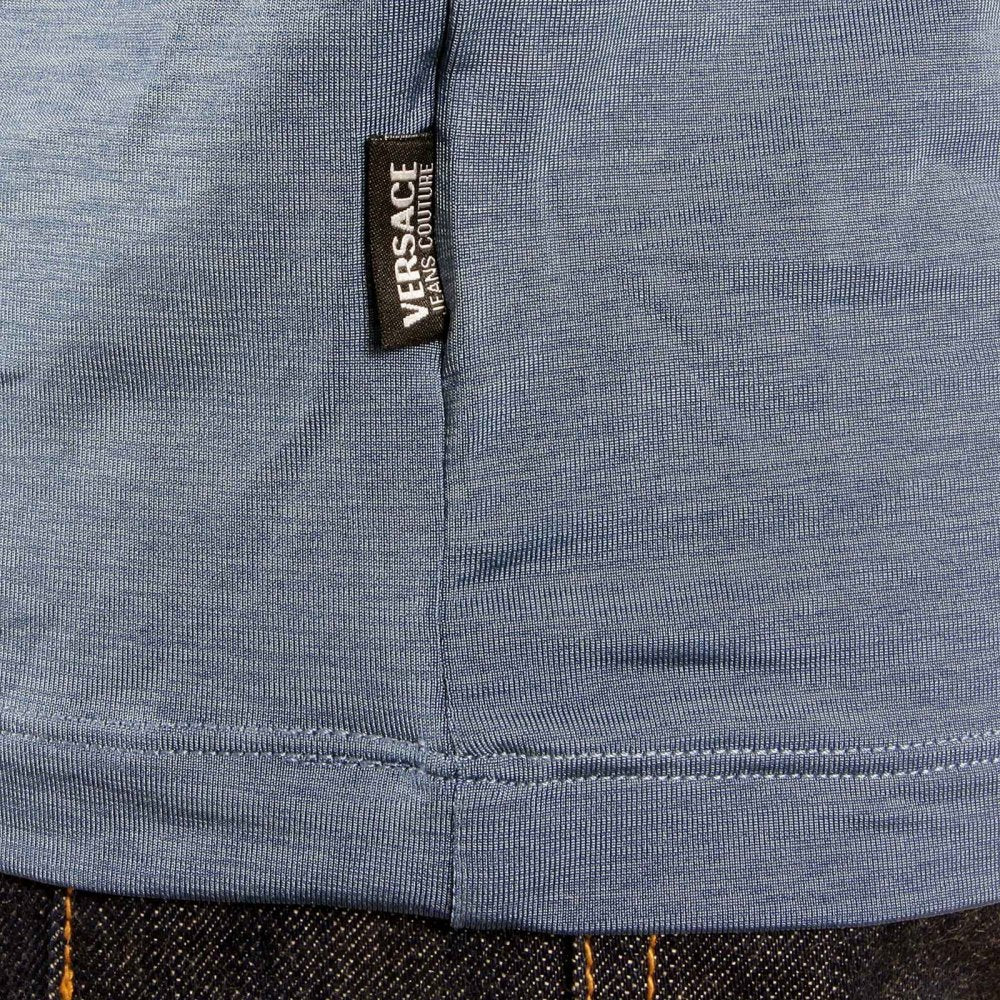 Pale Blue Short Sleeve Regular Fit Stretch Crew Neck T-Shirt