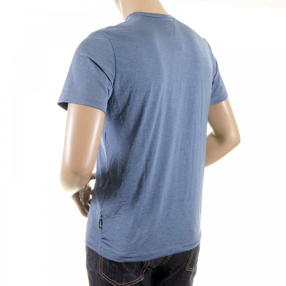 Pale Blue Short Sleeve Regular Fit Stretch Crew Neck T-Shirt