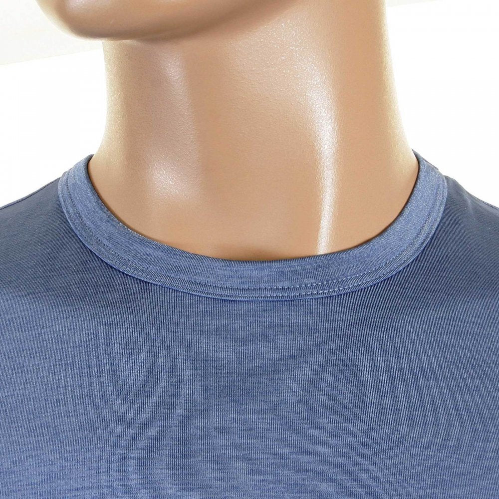 Pale Blue Short Sleeve Regular Fit Stretch Crew Neck T-Shirt