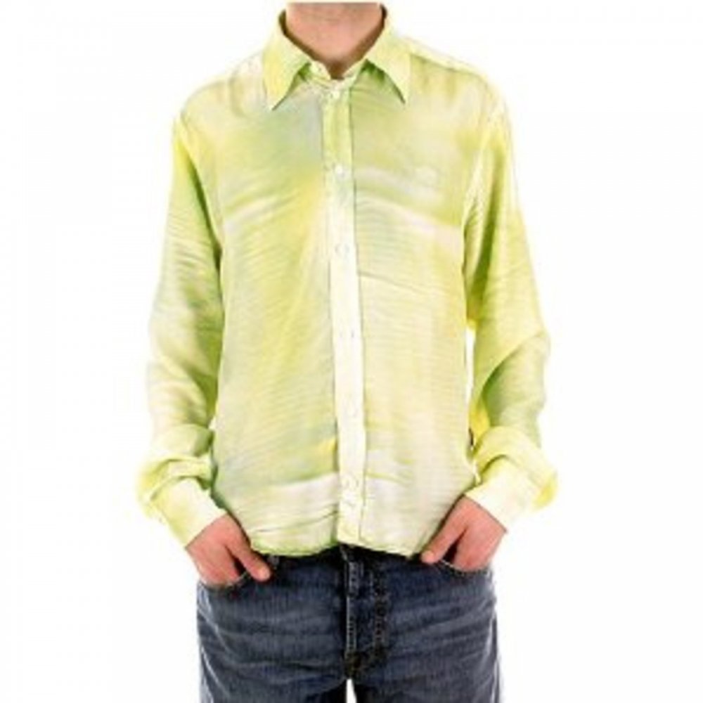 Light Green Long Sleeve Fitted Silk Shirt