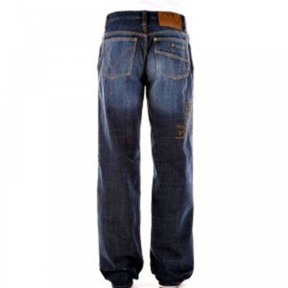 Dark Stonewash Regular Fit Denim Jeans