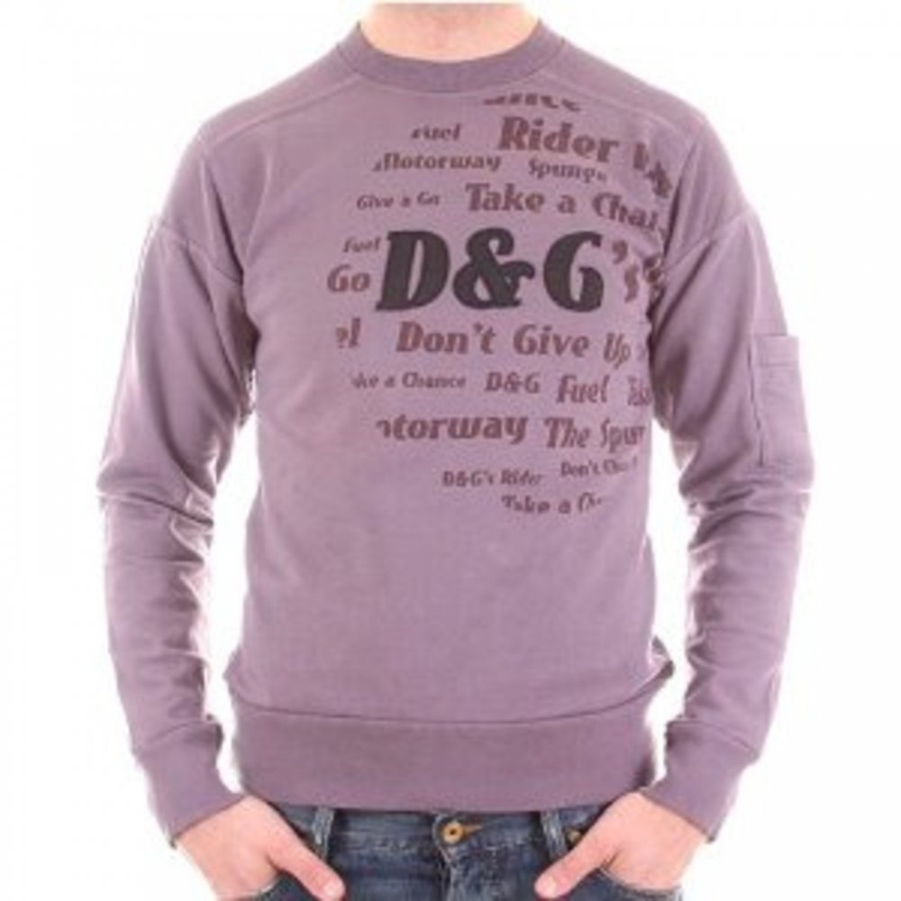 Washed Lilac Long Sleeve Slim Fit Sweatshirt
