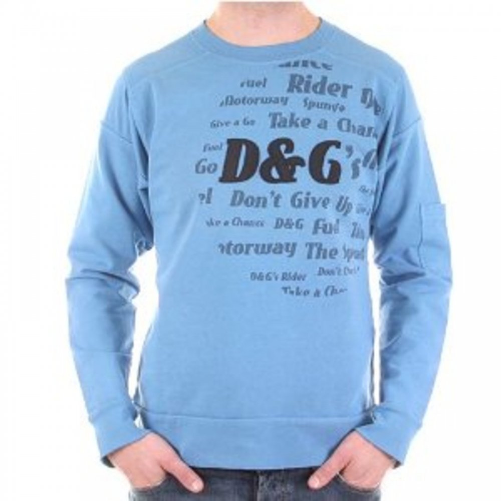 Blue Long Sleeve Slim Fit Sweatshirt