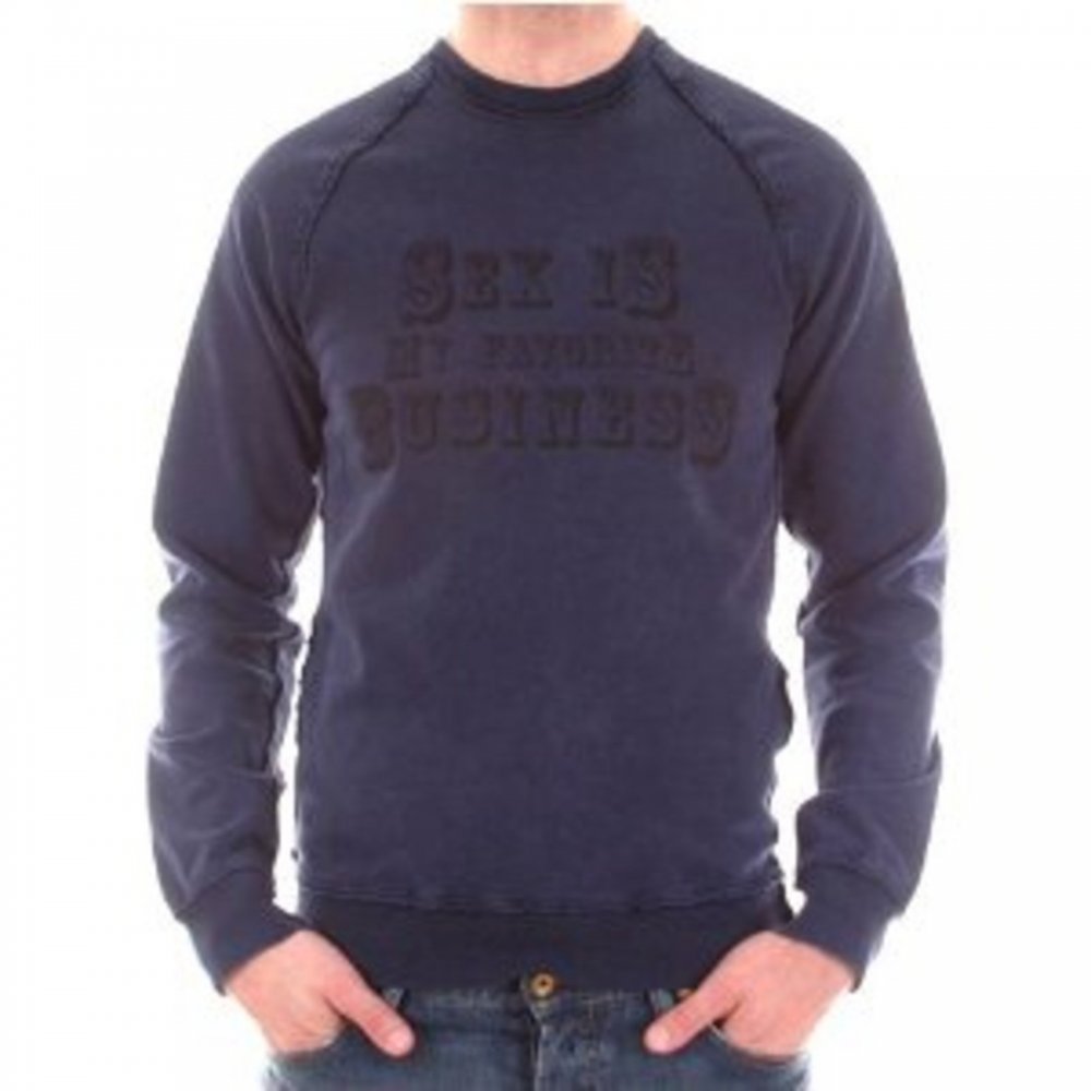 Washed Indigo Long Sleeve Slim Fit Sweatshirt