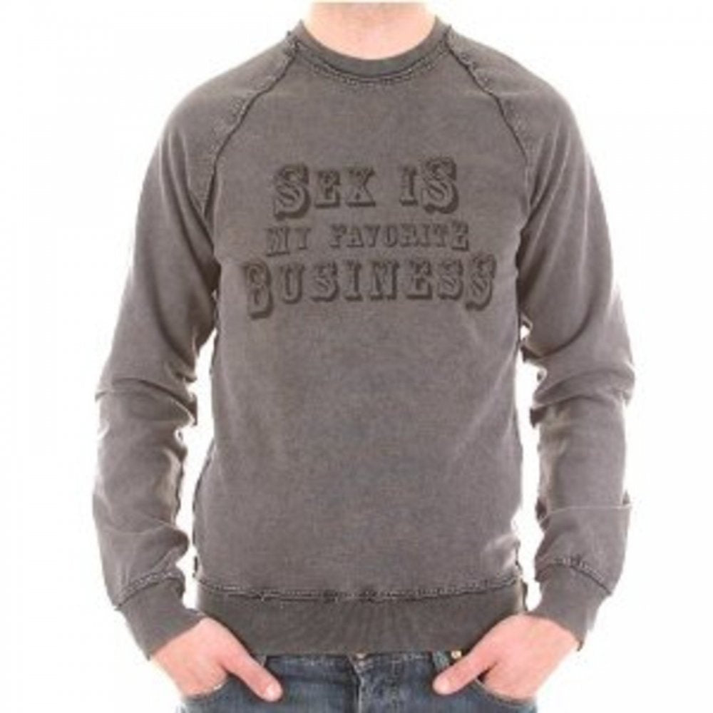 Washed Charcoal Long Sleeve Slim Fit Sweatshirt