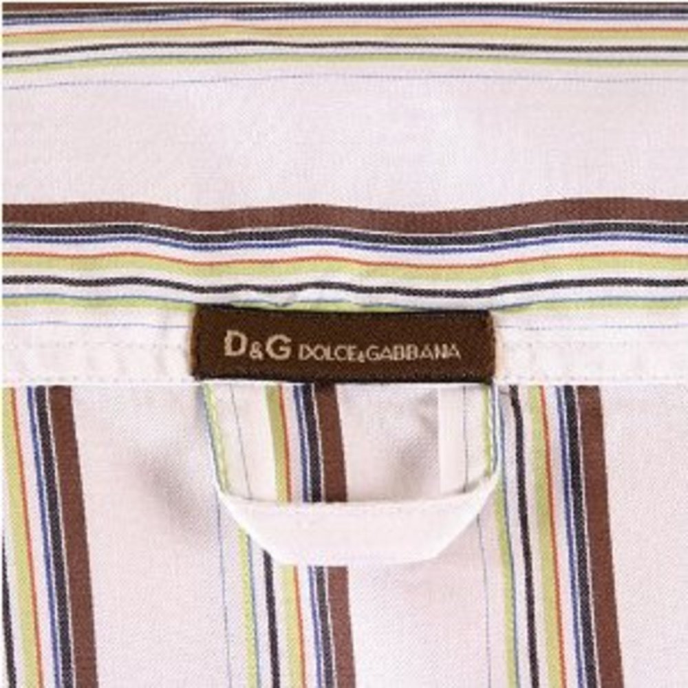 White Long Sleeve Striped Fitted Shirt