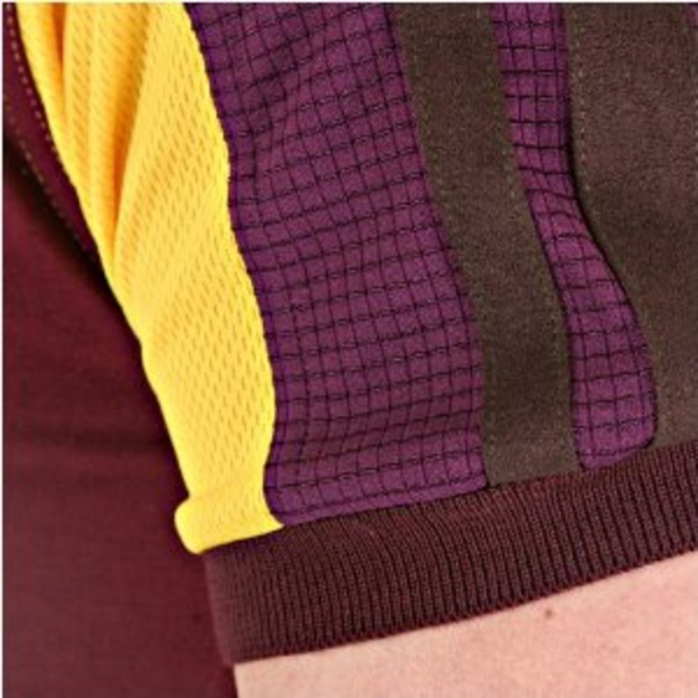 Burgundy and Yellow Crew Neck Short Sleeve Slim Fit T-Shirt
