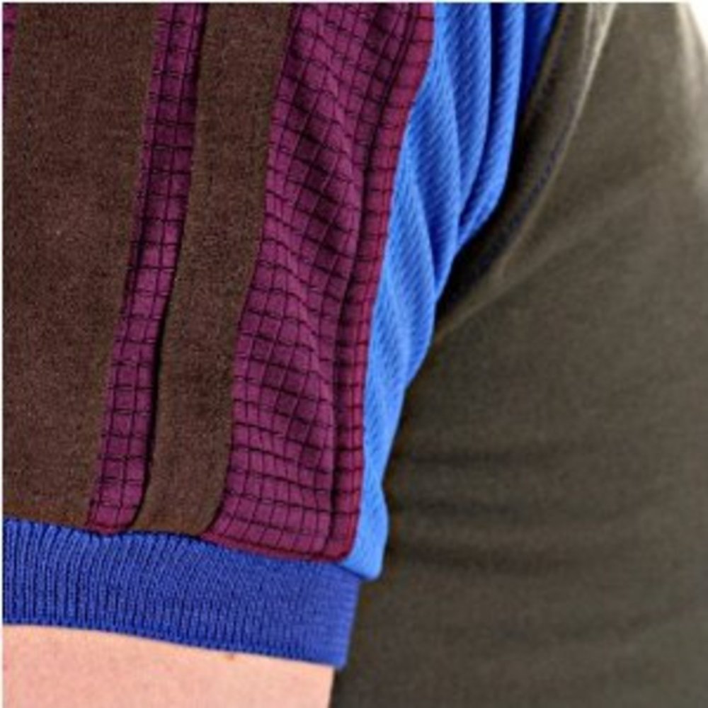 Green and Blue Crew Neck Short Sleeve Slim Fit T-Shirt