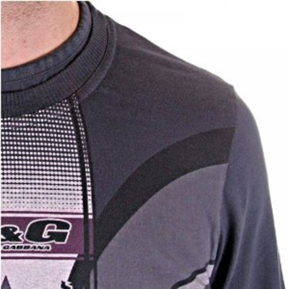 Washed Round Neck T Shirt in Grey