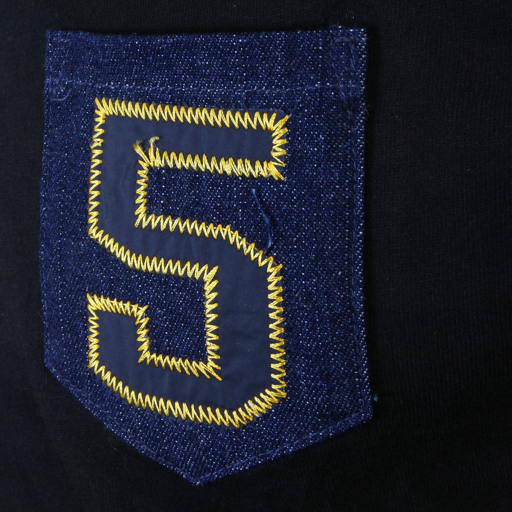 Black Original Rare Evisu t shirt with denim pocket