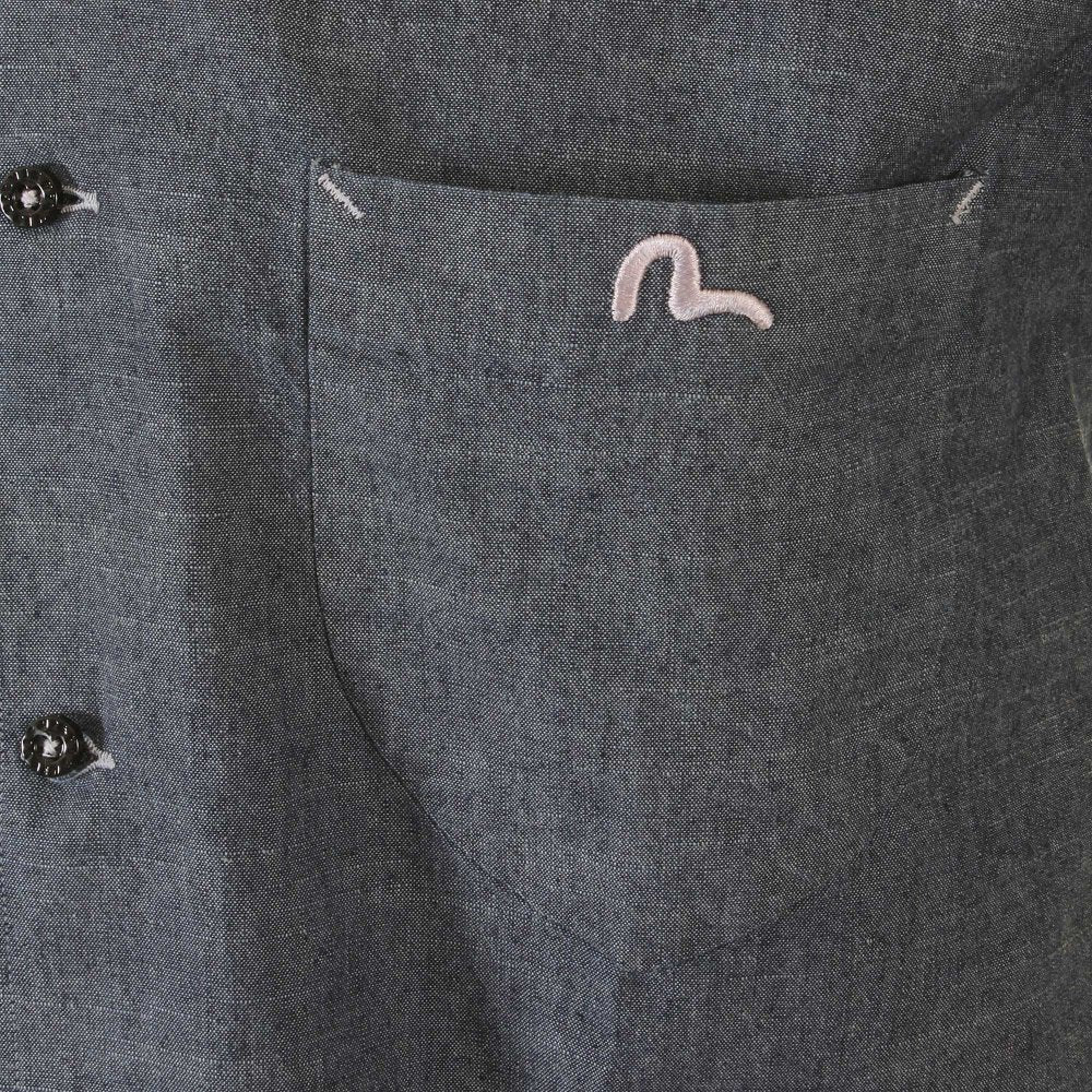 Early and Rare Mens Short Sleeve Blue Chambray Shirt