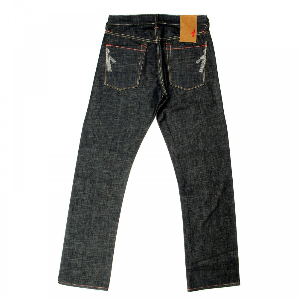 Non-Wash Dry Regular Fit Denim Jeans with Green Cast