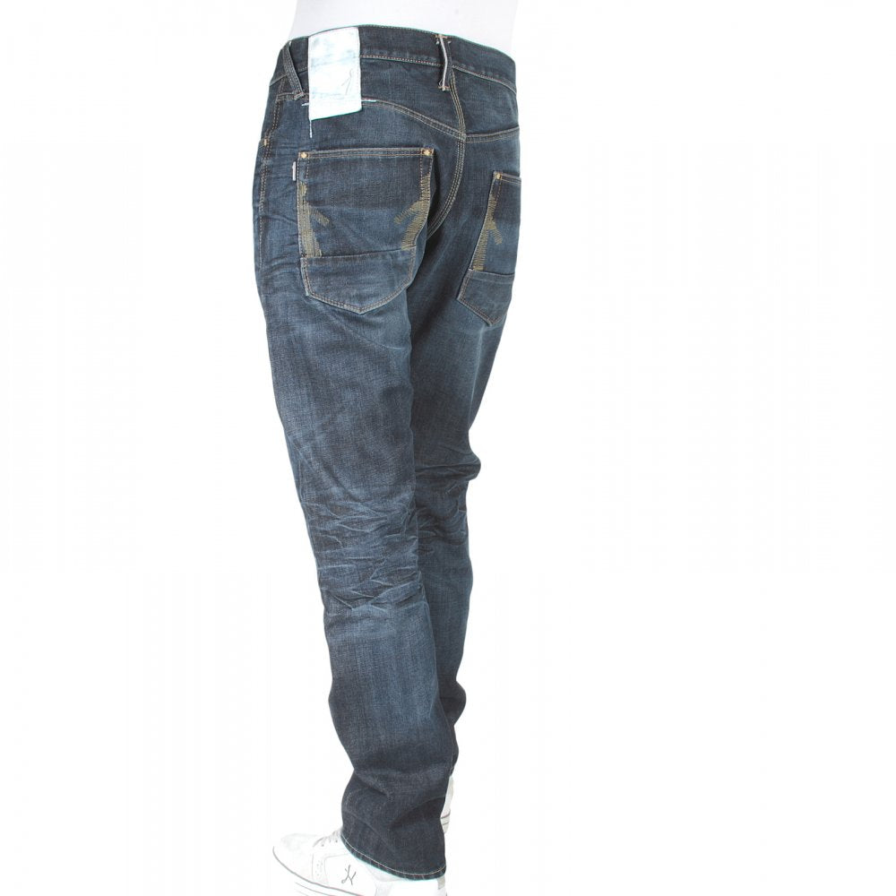 Red line vintage wash denim jean