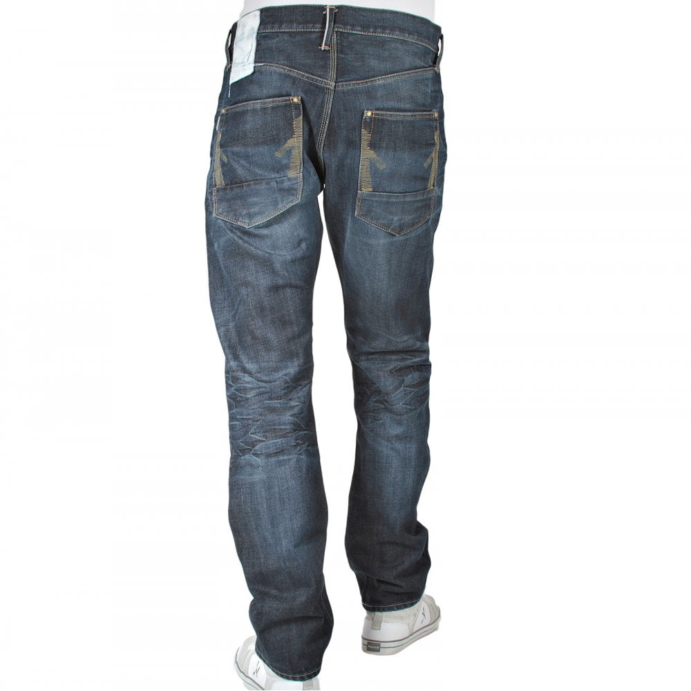 Red line vintage wash denim jean