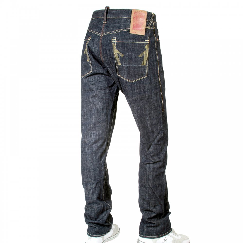 Wrap leg slim fit denim jean