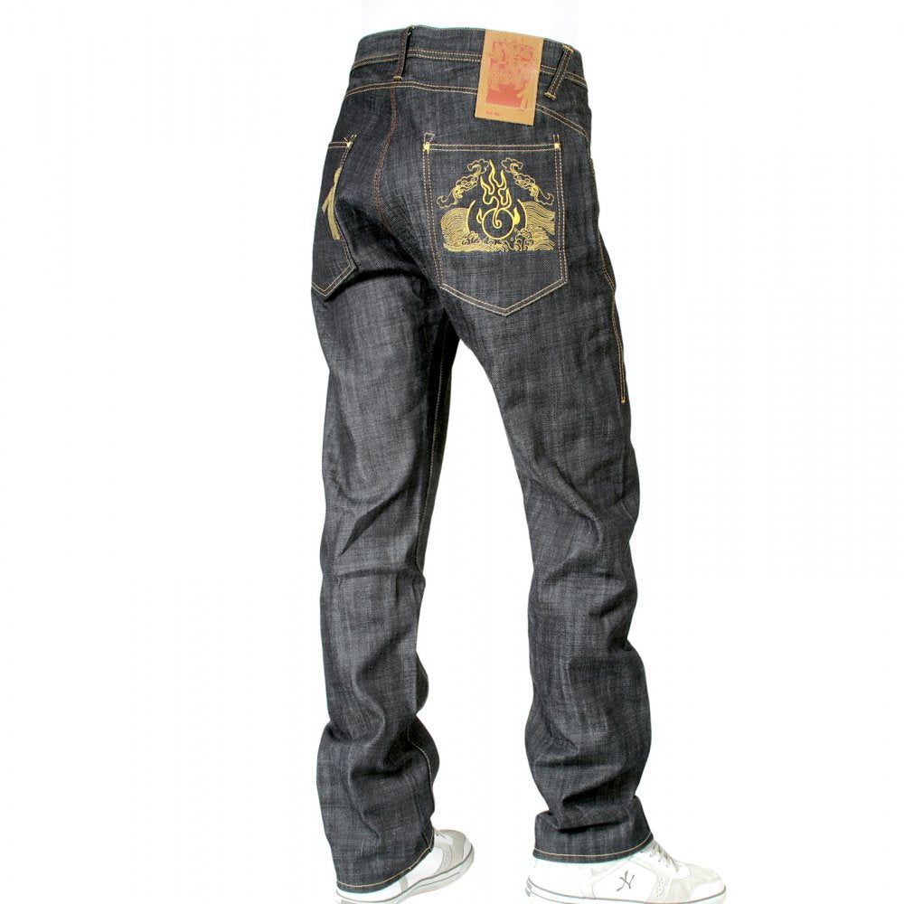 Fireball Wrap Leg Dry Regular Fit Indigo Denim Jeans