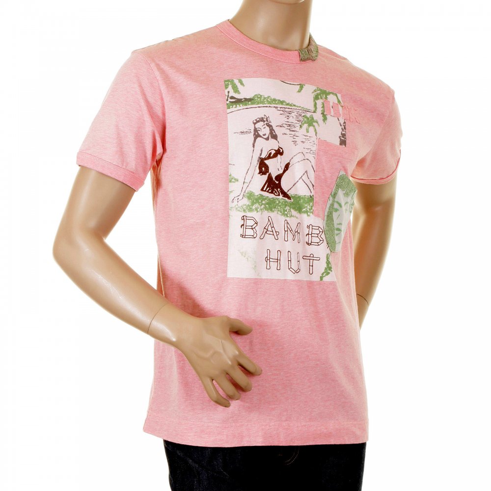 Washed Red Crew Neck Short Sleeve Regular Fit Bambu Hut T Shirt
