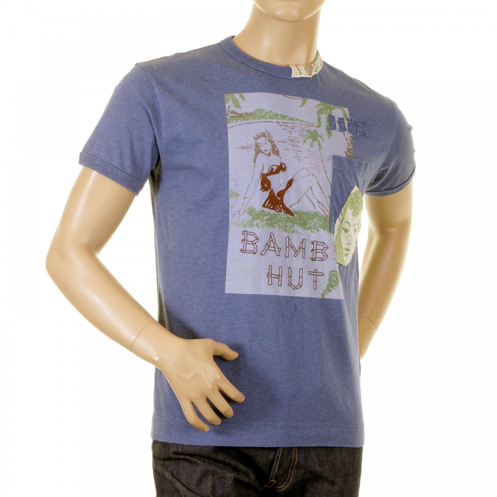 Washed Chelsea Blue Crew Neck Short Sleeve Regular Fit Bambu Hut T Shirt