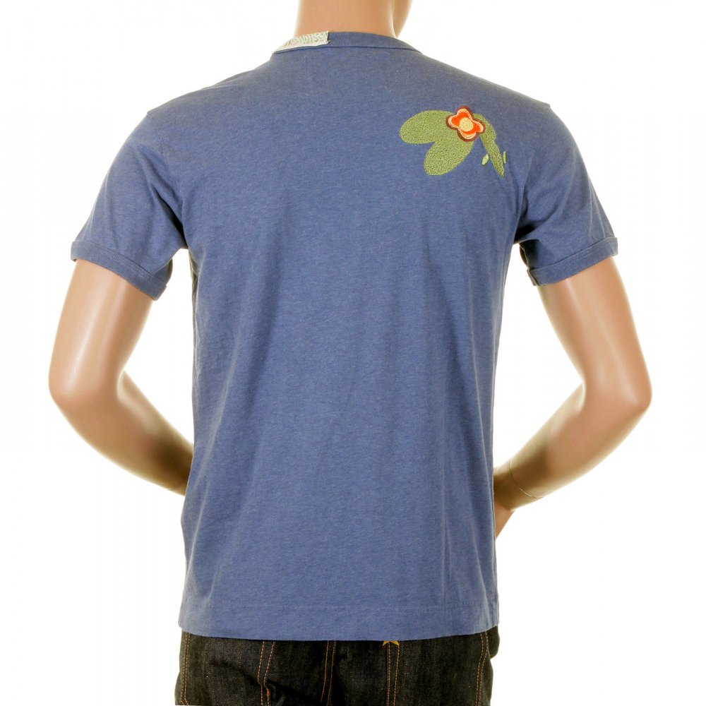 Washed Chelsea Blue Crew Neck Short Sleeve Regular Fit Bambu Hut T Shirt