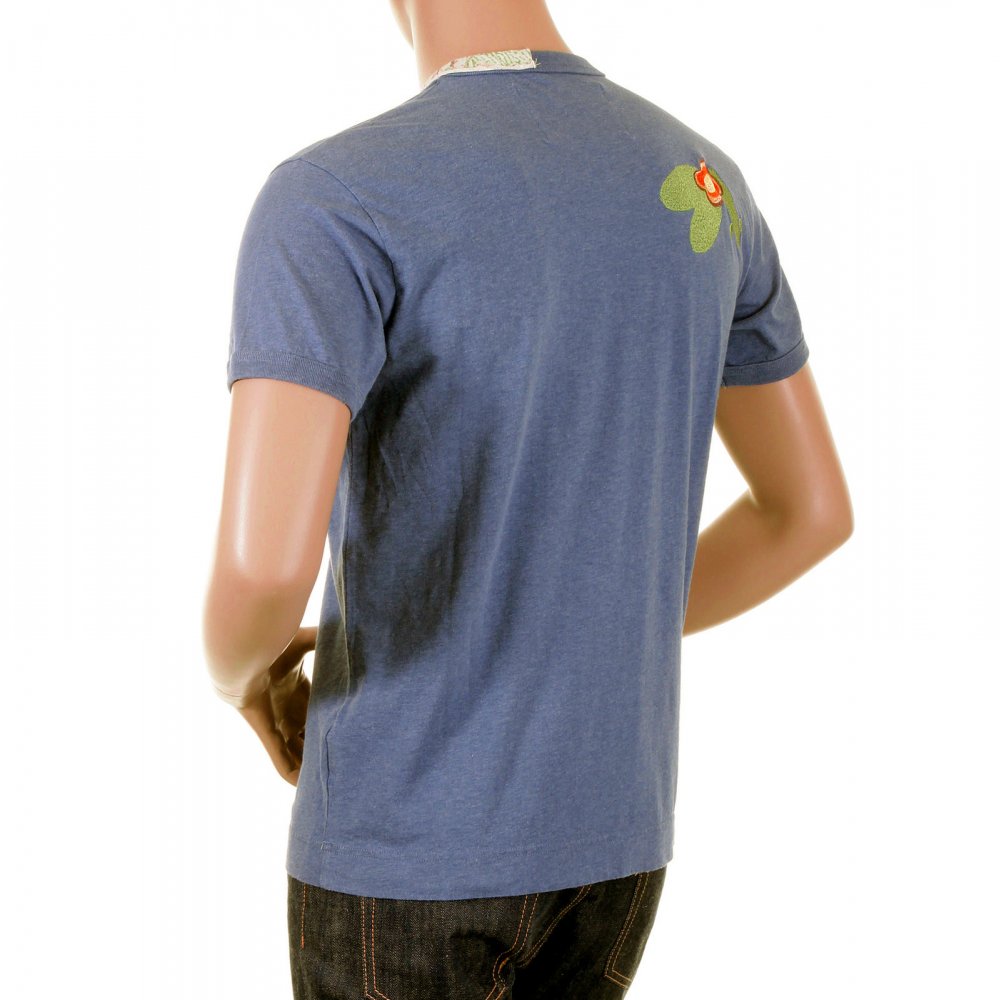 Washed Chelsea Blue Crew Neck Short Sleeve Regular Fit Bambu Hut T Shirt