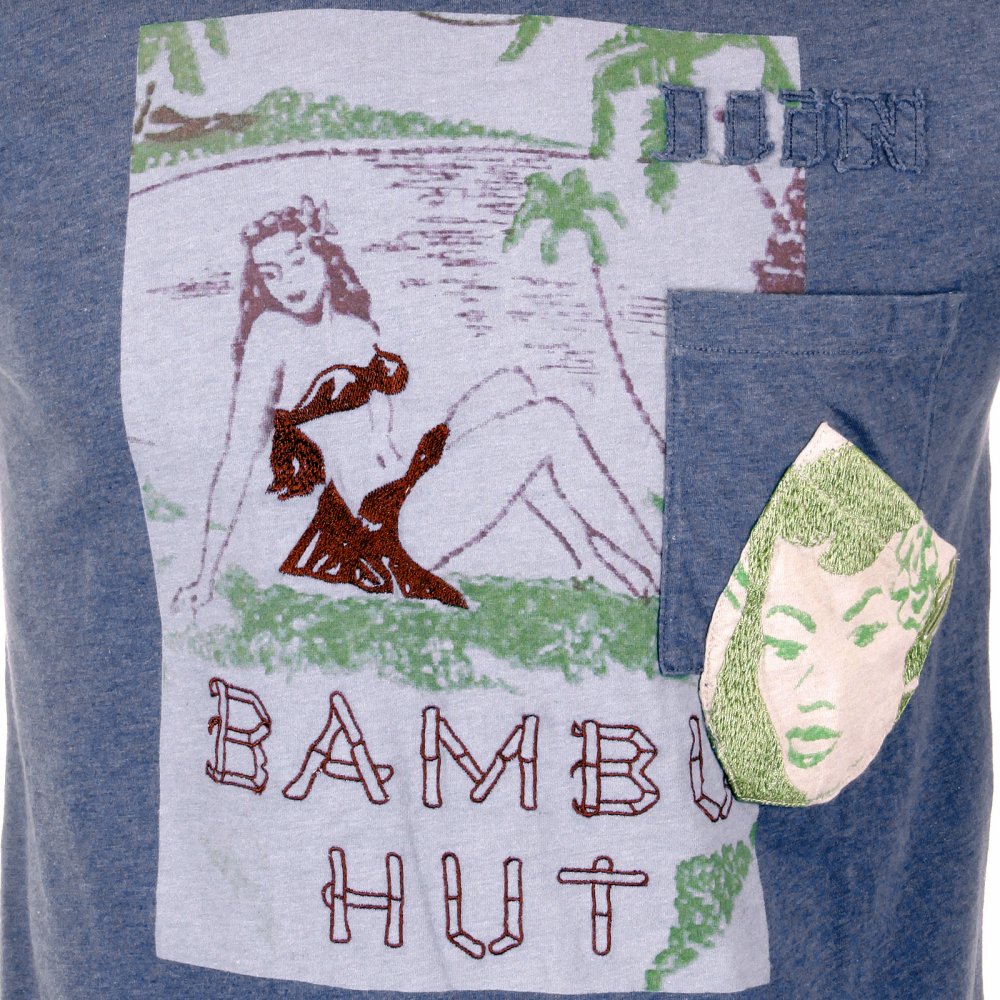 Washed Chelsea Blue Crew Neck Short Sleeve Regular Fit Bambu Hut T Shirt
