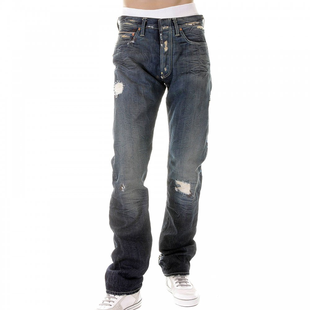 Slitha extreme wash selvedge denim jeans