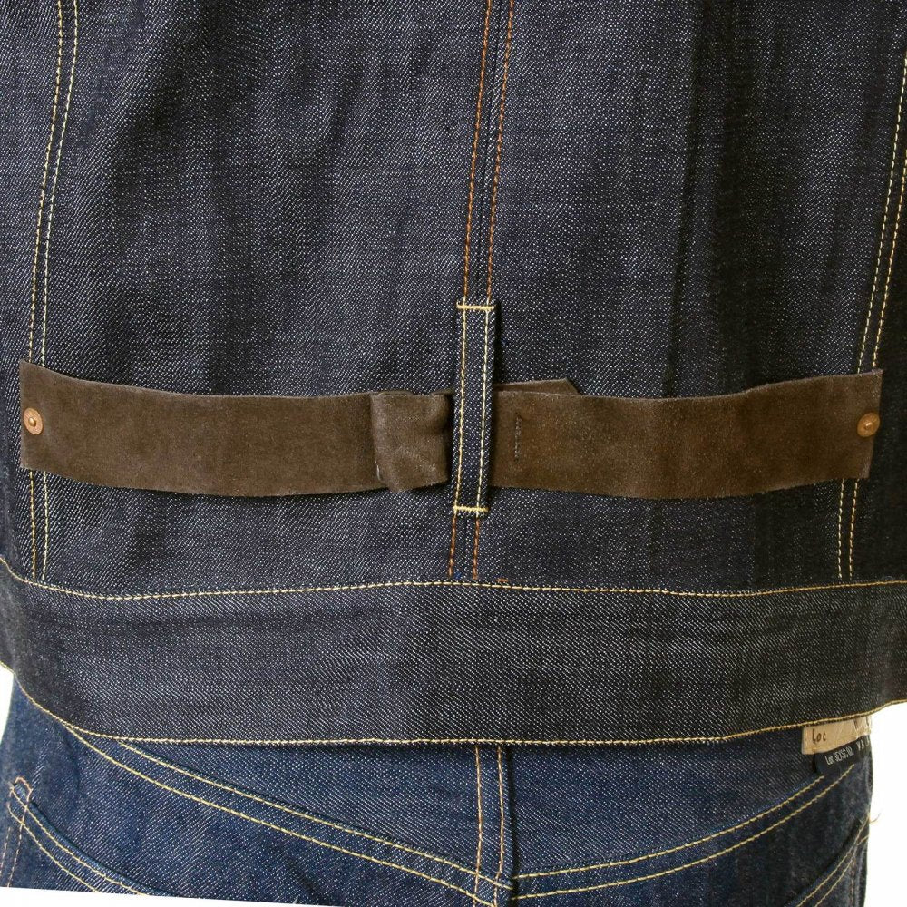 Unwashed raw selvedge denim slimmer fit pleat jacket