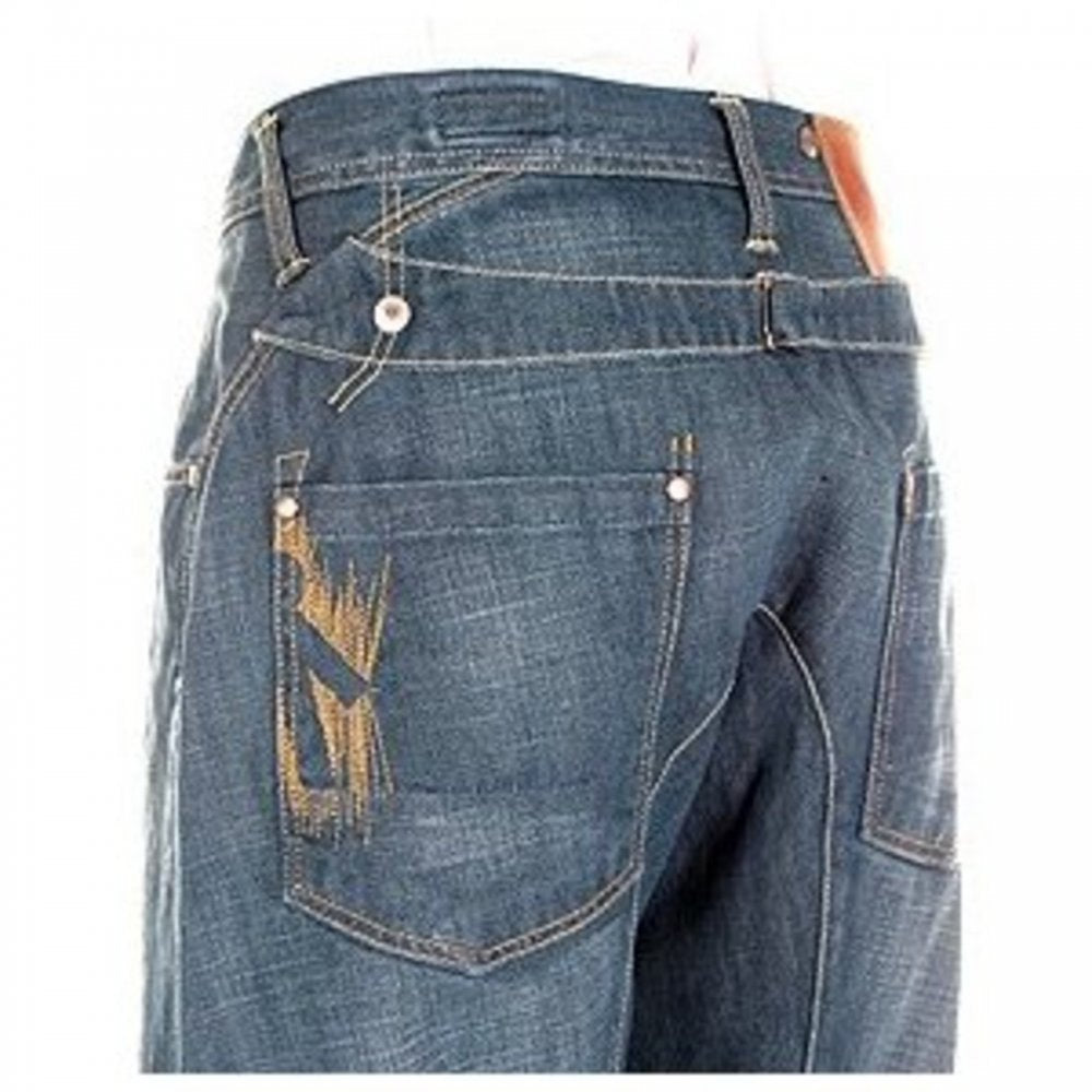 Sulphur Wash Relaxed Fit Cinch Back Denim Jeans