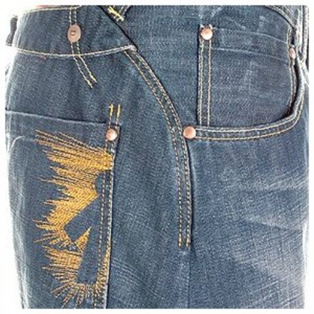 Sulphur Wash Relaxed Fit Cinch Back Denim Jeans