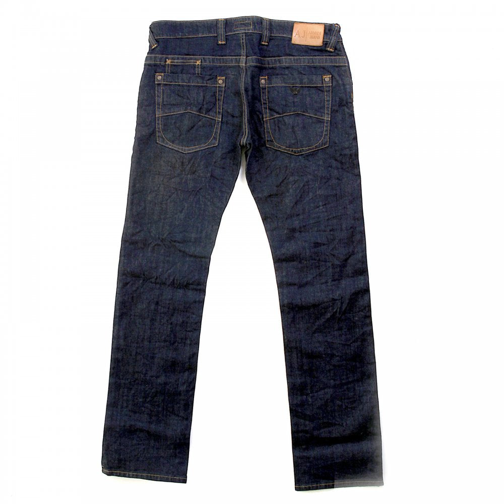Dark Indigo Classic Wash Slim Fit Button Fly Low Waist Denim Jeans