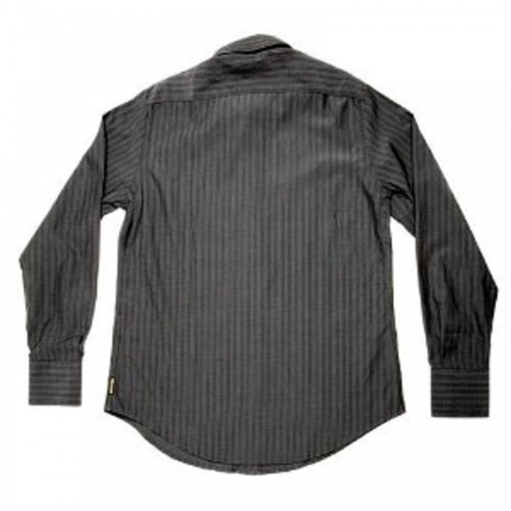 Grey Button Down Collar Regular Fit Long Sleeve Shirt