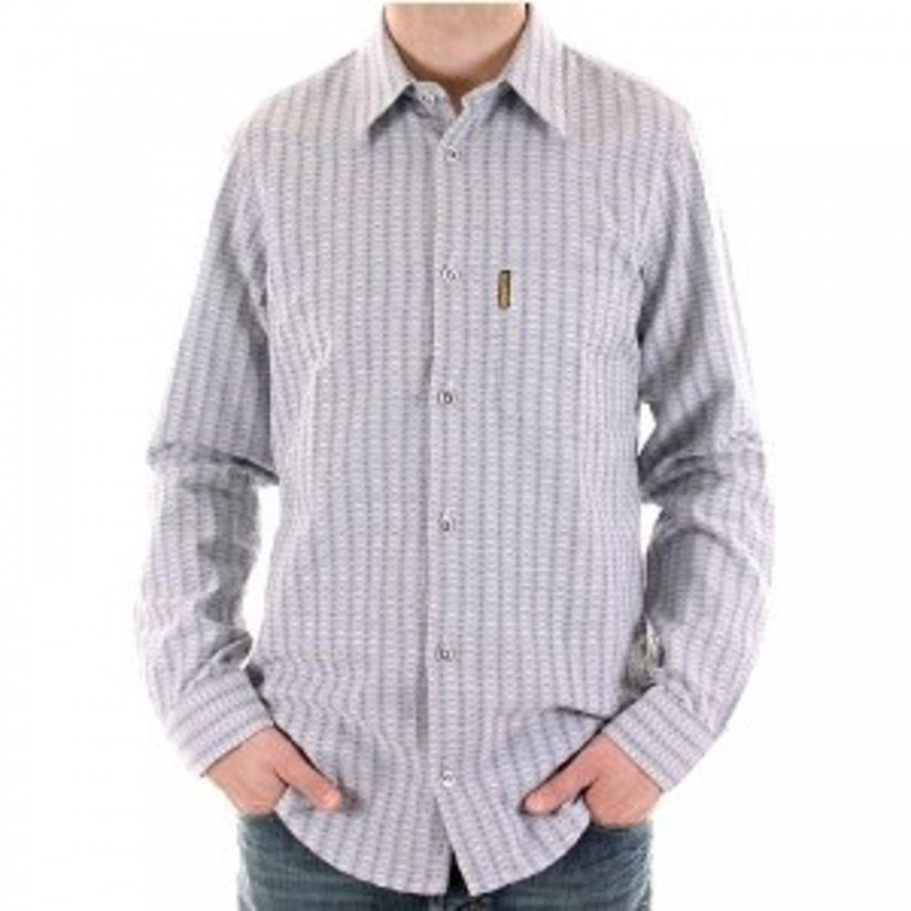Woven Blue Grey Regular Fit Long Sleeve Shirt