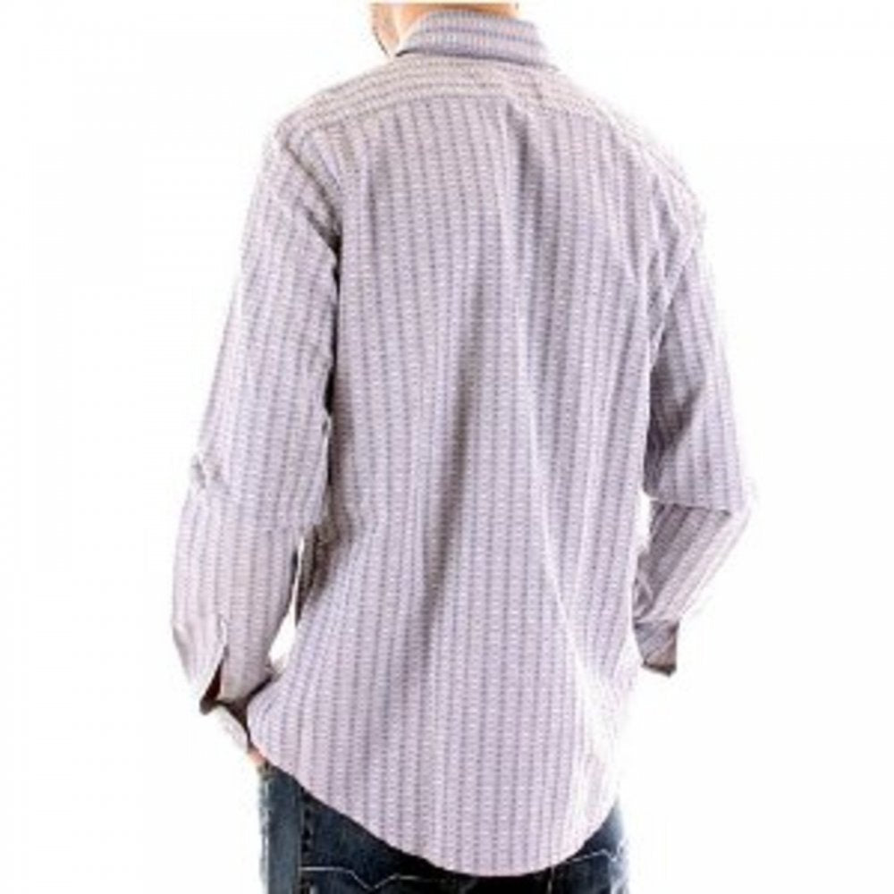 Woven Blue Grey Regular Fit Long Sleeve Shirt
