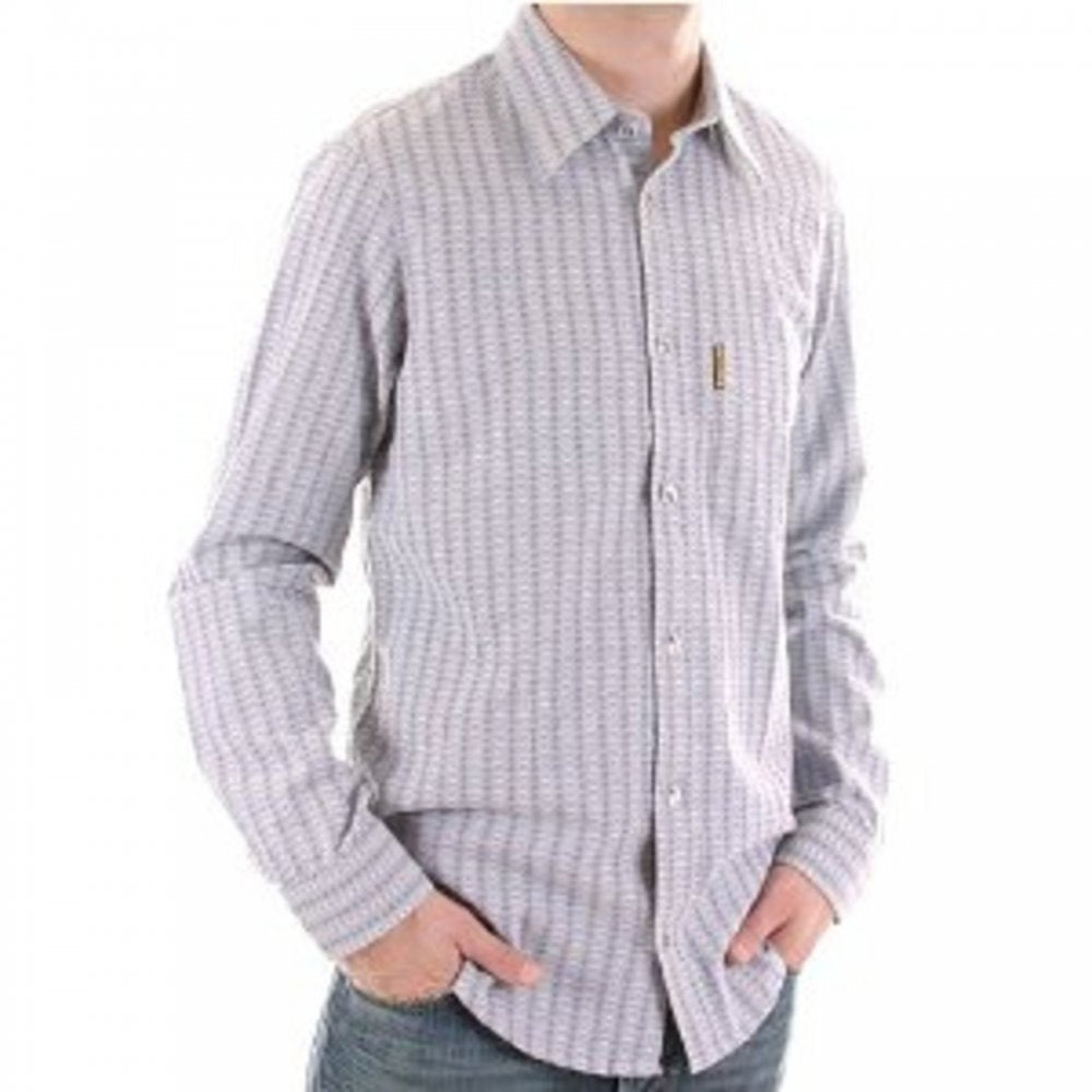 Woven Blue Grey Regular Fit Long Sleeve Shirt