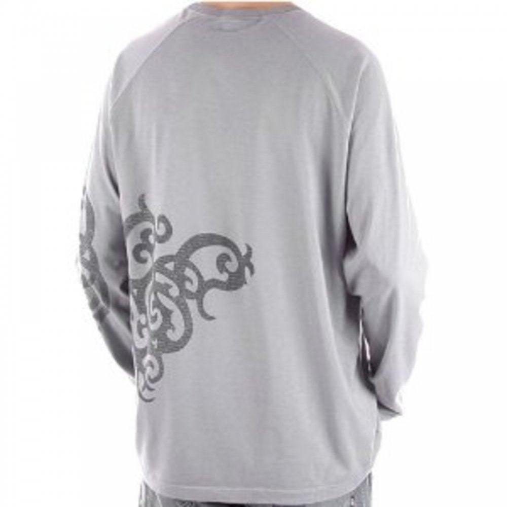 Blue Crew Neck Regular Fit Long Sleeve Eco Wash T-Shirt