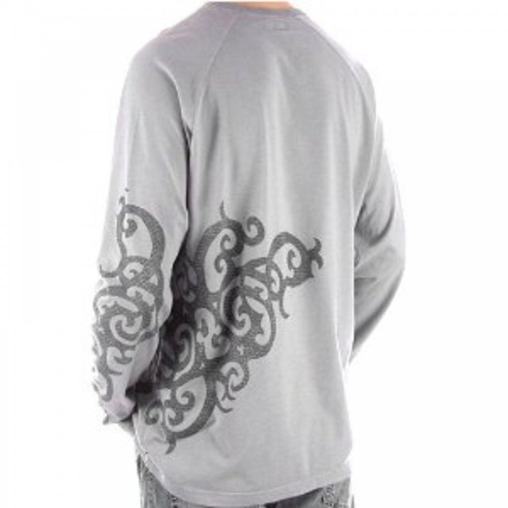 Blue Crew Neck Regular Fit Long Sleeve Eco Wash T-Shirt