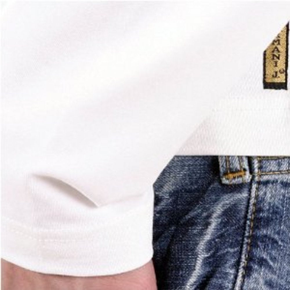 White Crew Neck Slim Fit Long Sleeve T Shirt