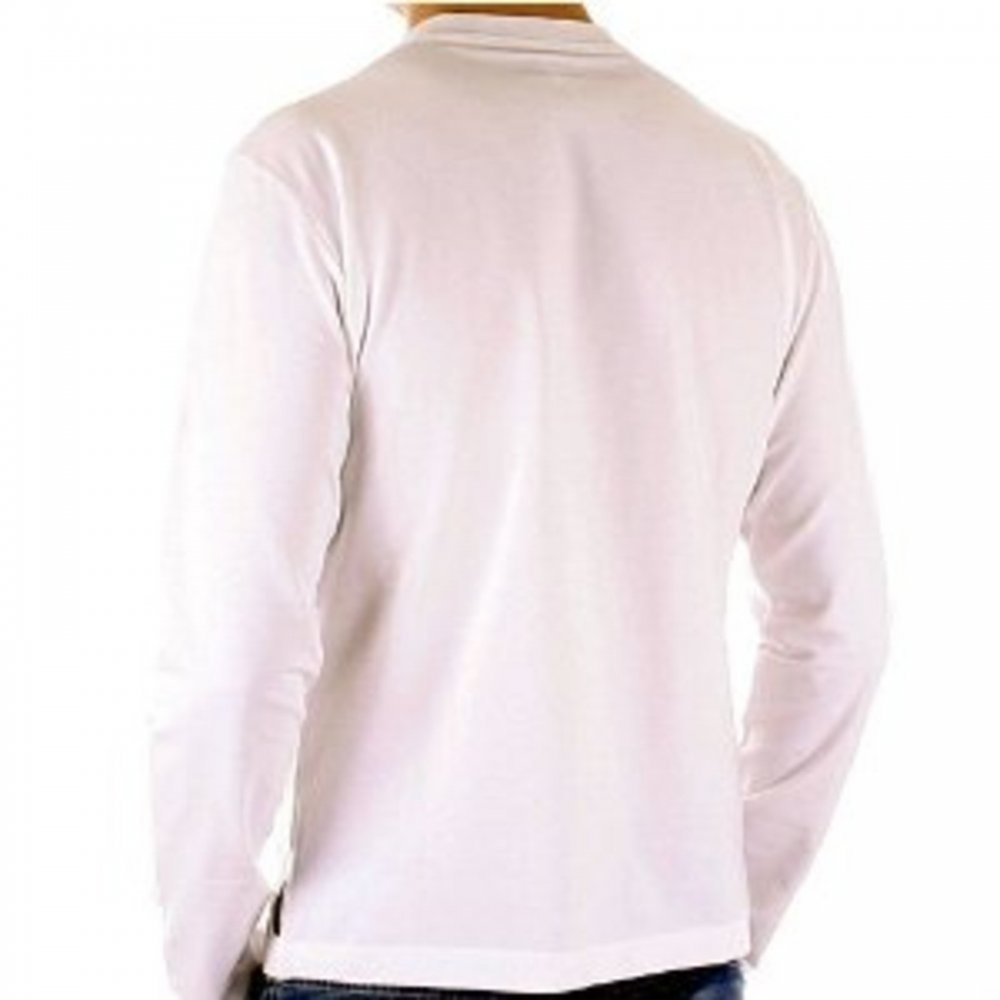 White Crew Neck Slim Fit Long Sleeve T Shirt