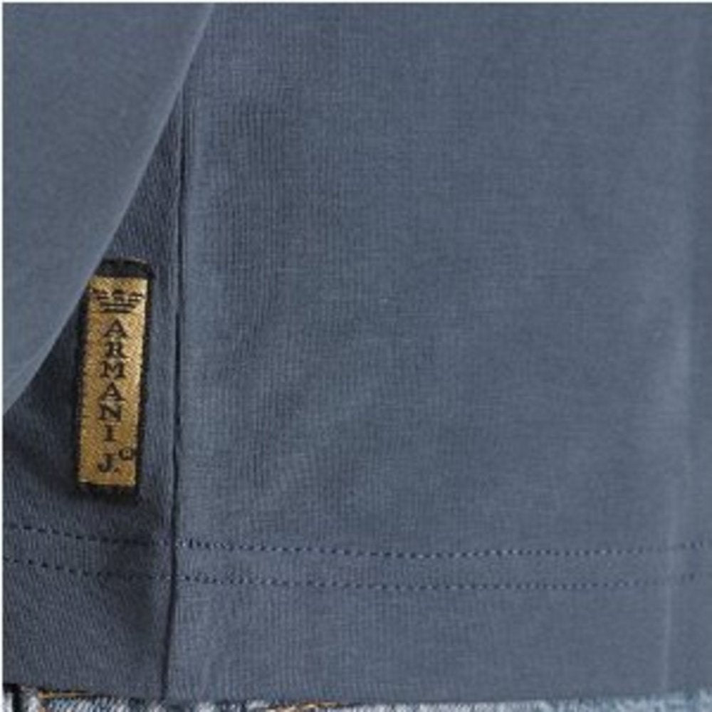 Blue Crew Neck Slim Fit Long Sleeve Stretch T-Shirt