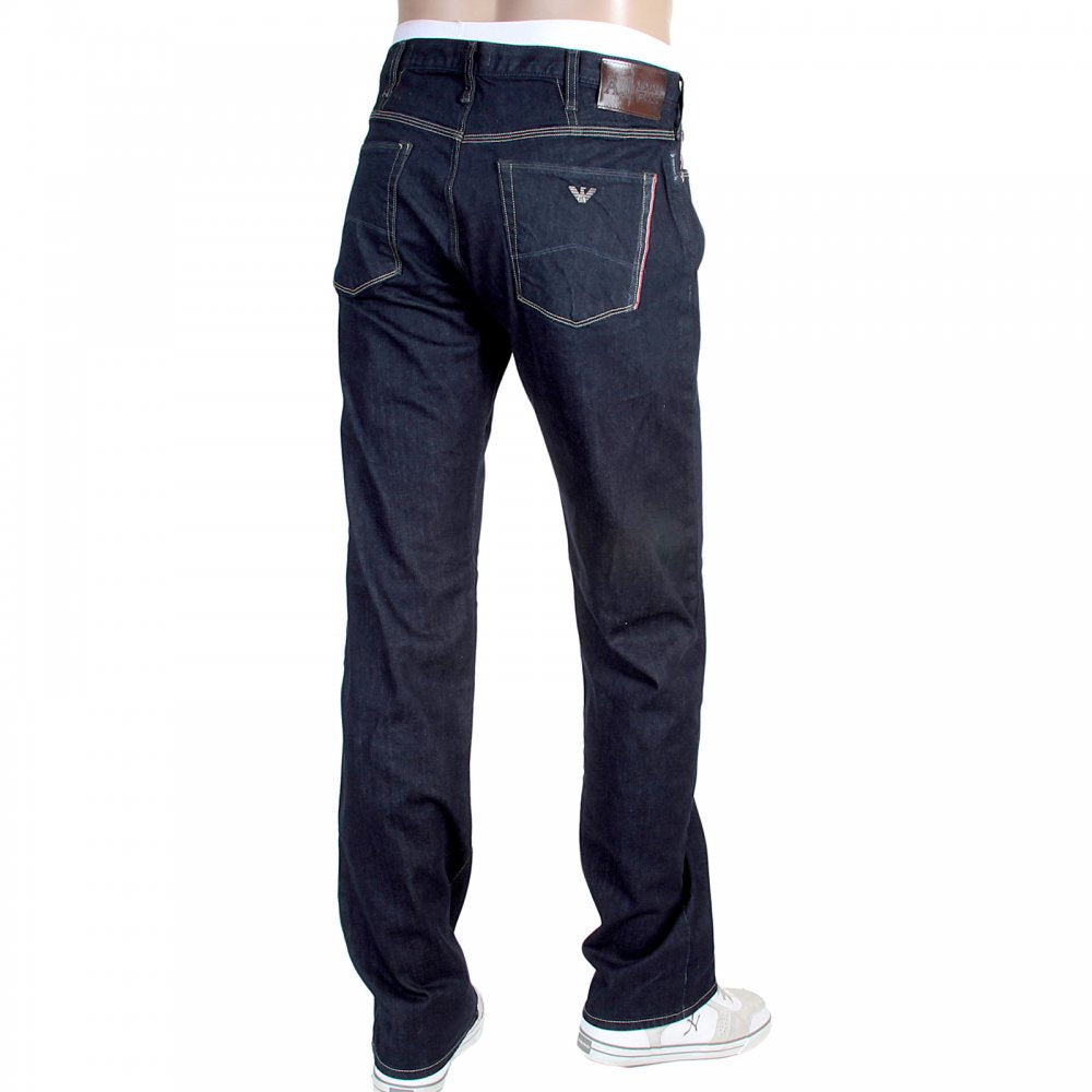 Regular Fit Stretch Regular Waist Washed Indigo Blue Jeans