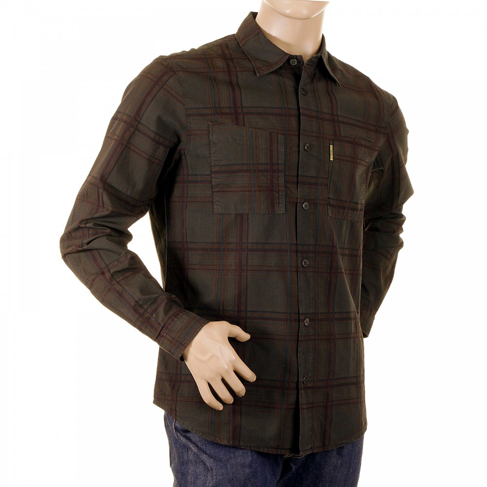 Long Sleeve Regular Fit Brown Tartan Style Check Shirt