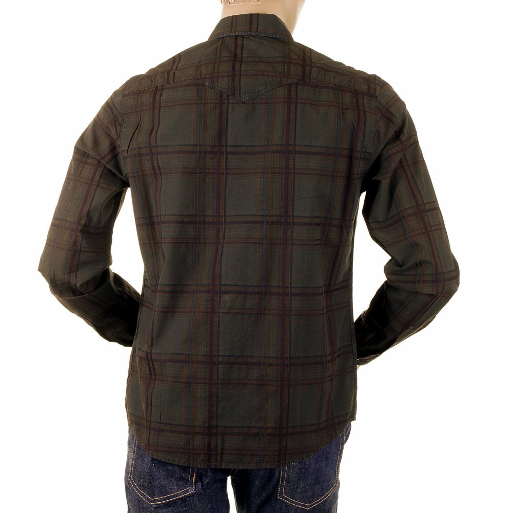 Long Sleeve Regular Fit Brown Tartan Style Check Shirt