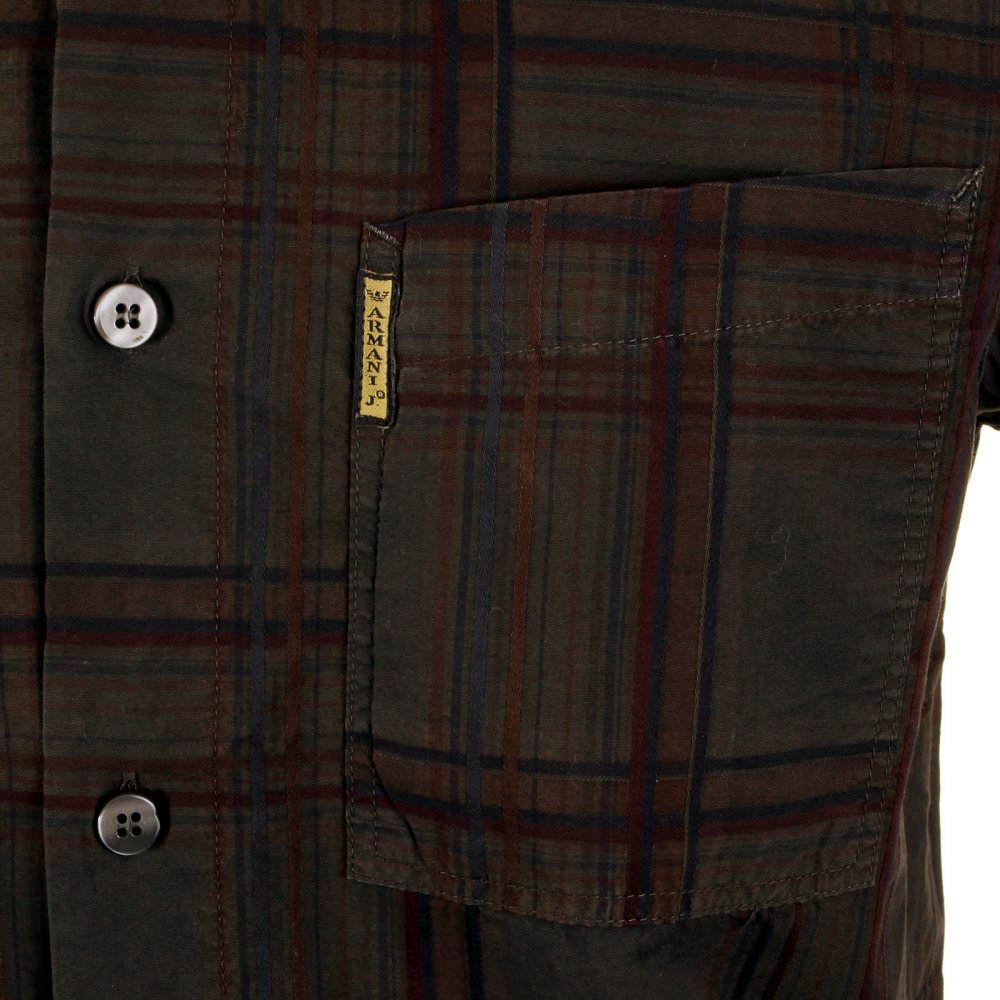 Long Sleeve Regular Fit Brown Tartan Style Check Shirt