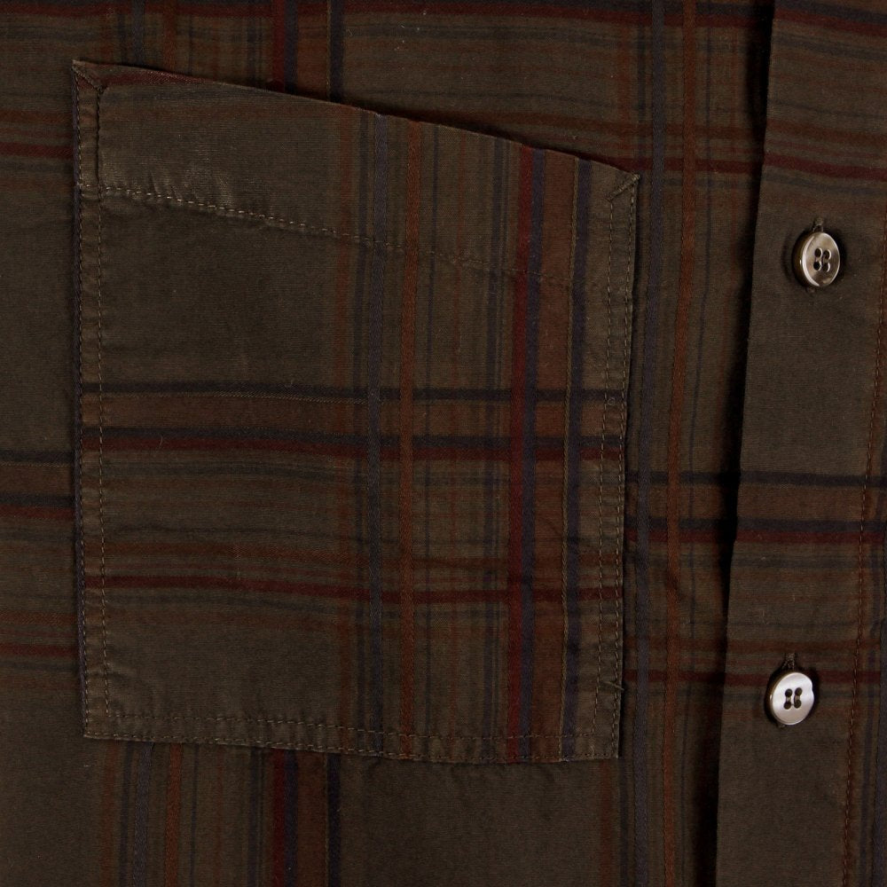 Long Sleeve Regular Fit Brown Tartan Style Check Shirt